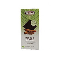 Шоколад Torras Stevia Dark & Canela Черный с корицей 100 g