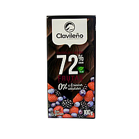 Шоколад Clavileno 72% Лесные Ягоды, Стевия 100 g