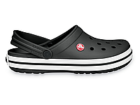 Мужские шлепанцы Кроксы Crocs Crocband Black Черные M4/W6 (36-37)