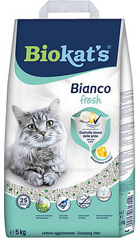 Бентонітовий наповнювач для котячого туалету Biokats Bianco Fresh 5 кг