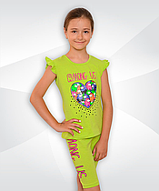 Комплект трикотажний для дівчинки 01808 Мікс футболка та бриджі стрейч котон