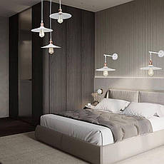 Біле бра з патроном кольору рожевого золота (52-W836F2-1 WH), фото 3