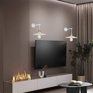 Біле бра з патроном кольору рожевого золота (52-W836F2-1 WH), фото 2