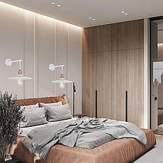 Біле бра з патроном кольору рожевого золота (52-W836F2-1 WH), фото 4