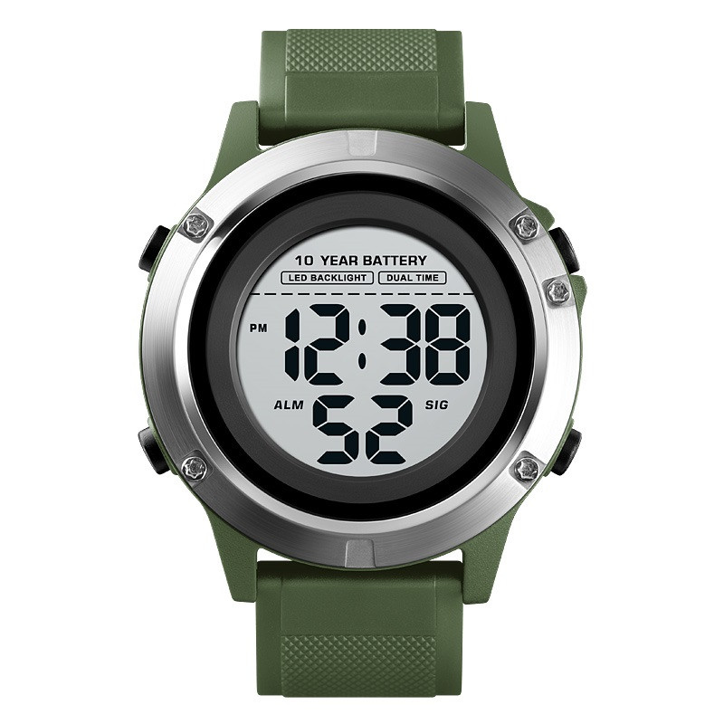 Skmei 1518 наручний годинник зелений із білим циферблатом, фото 1