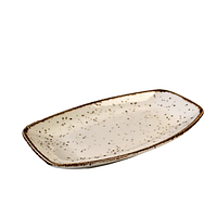 Фарфоровая тарелка Kutahya Porselen Corendon прямоугольная под мрамор 270х160 мм (CR3427)