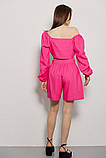 Костюм ARjen жіночий льон літній кольору шорти і блуза 46 фуксія, фото 7
