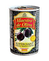 Маслины-супергиганты Гордаль c косточкой Maestro de Oliva Supergiant Whole Black Olives, 425 г (8436024290486)