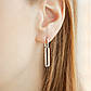 Срібні сережки тоненькі Ланки ланцюжка вісюльки без камінців, фото 5