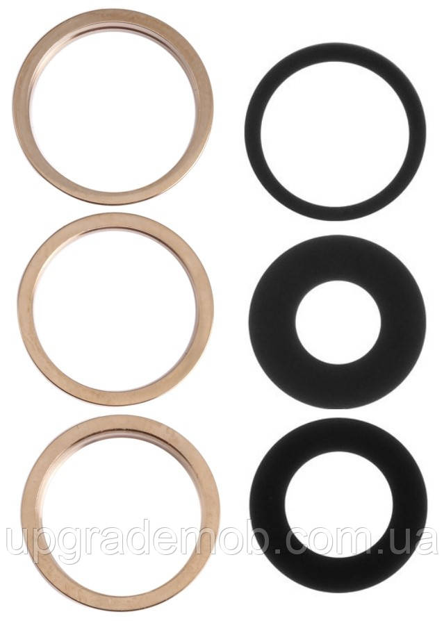 Скло камери iPhone 13 Pro/13 Pro Max золотисте + кільце комплект 3, фото 1