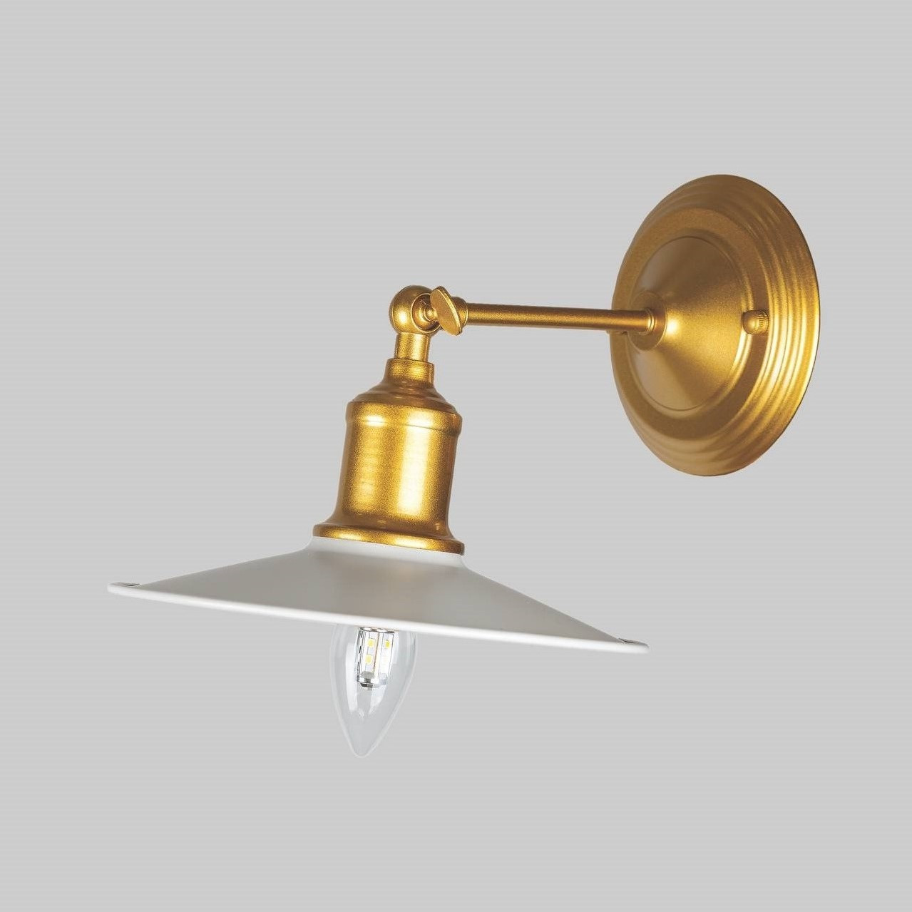 Золоте бра з білим плафоном (52-W837F-1 GD+WH)