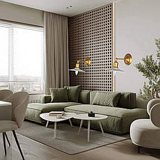 Золоте бра з білим плафоном (52-W837F-1 GD+WH), фото 4