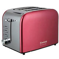 Красный тостер Magio MG-286, Тостер для 2 гренок, Тостерница для бутербродов