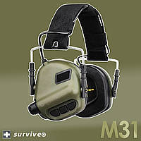 Активные тактические наушники The Earmor Hearing Protection M31 MOD3 Оливковый