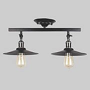 Чорна стельова люстра з 2-плафонами (52-X837F-2 BK)