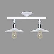 Біла стельова люстра з чорними патронами та 2-плафонами (52-X837F-2 WH)