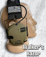 Тактические активные наушники Walker&#39;s Razor хаки стрелковые шумоподавляющие лучшие