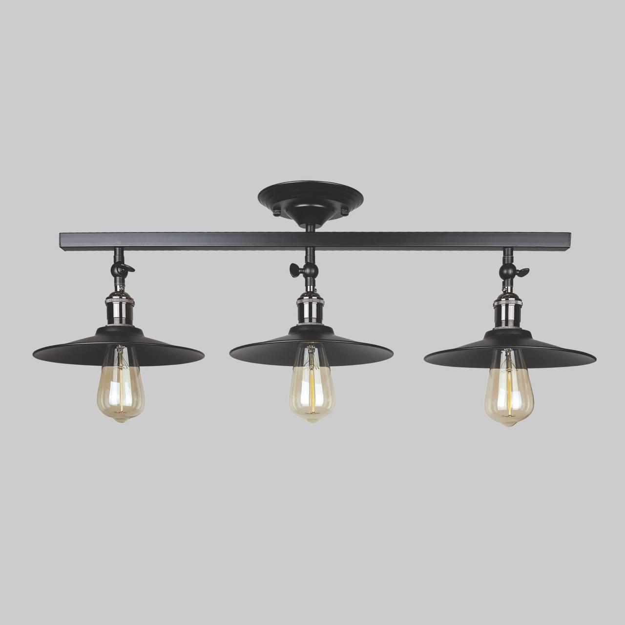 Чорна стельова люстра з 3-плафонами (52-X837F-3 BK)
