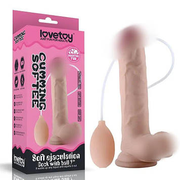 Оргазмічний фалоімітатор Soft Ejaculation Cock With Ball Bomba💣