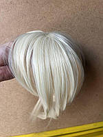 Челка на заколках накладная (клипсах) блонд #613 Искусственная челка