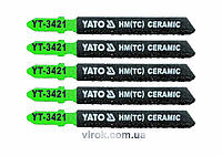 Пильные полотна для лобзика по керамической плитке YATO YT-3421 HM(TC), 75/50 мм, хвостовик Т, 5 шт