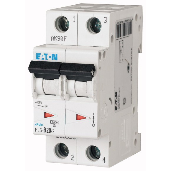 Автоматический выключатель Eaton (Moeller) PL6-C20/2 (286568) - фото 1 - id-p324436139
