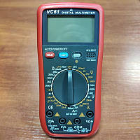 Цифровой профессиональный мультиметр VC 61 портативный тестер вольтметр для прозвонки со звуком и подсветкой