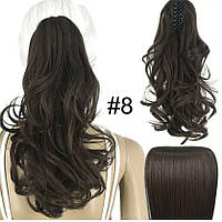 Хвіст шиньйон на крабі 30 см Темно-коричневий #8