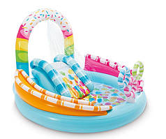 Дитячий надувний ігровий центр з басейном та гіркою Інтекс 57144NP 170х168х122см, 165 л