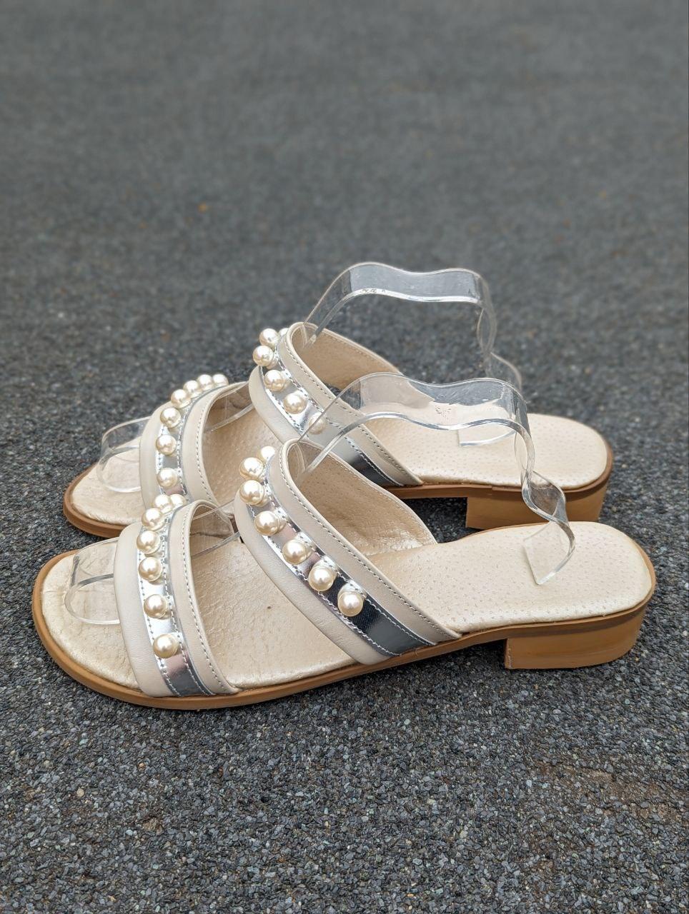 STTOPA Розміри 42-27,5 см. Шльопанці великих розмірів шкіряні. 125-3644 Молочні, фото 1