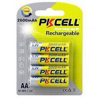 Аккумулятор PkCell AA R6 NiMH 2600mAh * 4 (PC/AA2600-4B) - Вища Якість та Гарантія!