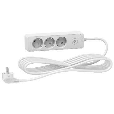 Подовжувач 3 розетки з заземленням 5 метрів білий Schneider Electric Unica ST9435W