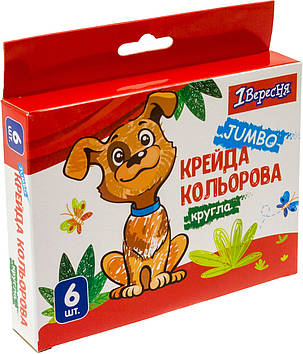 Крейда кольор. "1В" №400440 6шт Jumbo Zoo Land(12)(72)