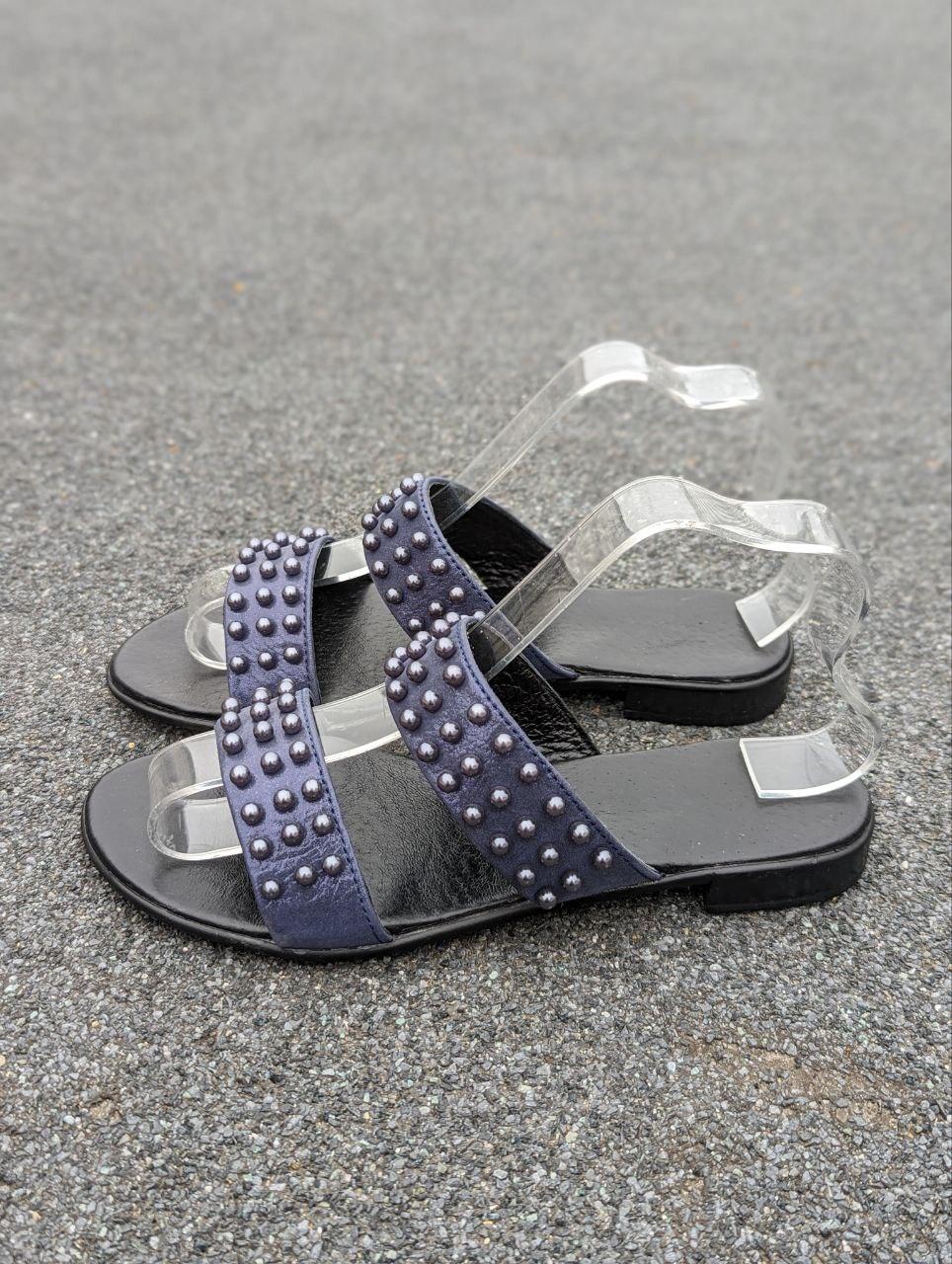 STTOPA Розмір 36-23,5 см. Шльопанці з натуральної шкіри шкіряні. 125-3644 Сині, фото 1