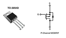 Транзистор польовий P-канальний IRF9530N  MOSFET TO-220, фото 3
