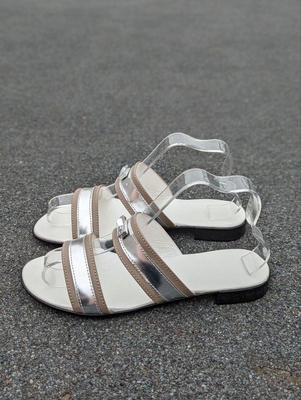 STTOPA Розміри 36-44. Шльопанці великих розмірів шкіряні. 125-3644 Бежеві, фото 1