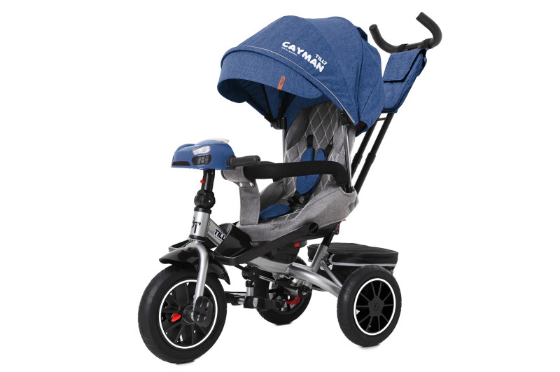 Велосипед триколісний Кайман синій льон, пульт, Tilly Cayman T-381/7