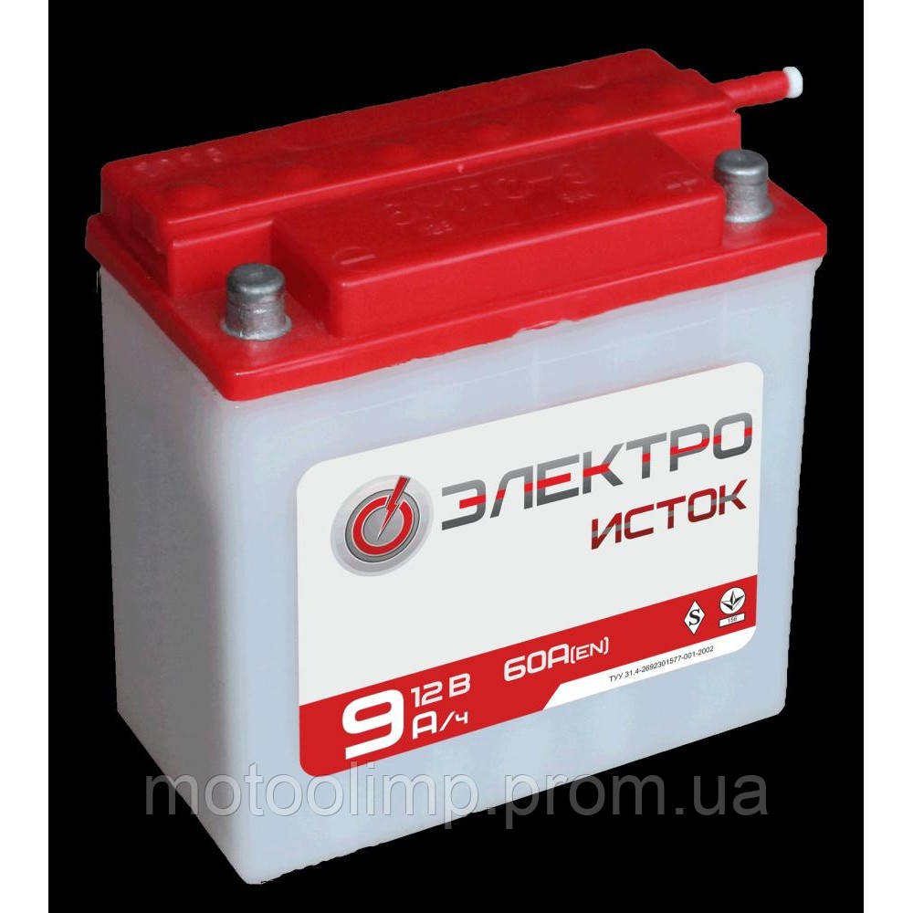 Кислотный аккумулятор 9A/12V сухозаряженный 135/140/73 - фото 1 - id-p316772152