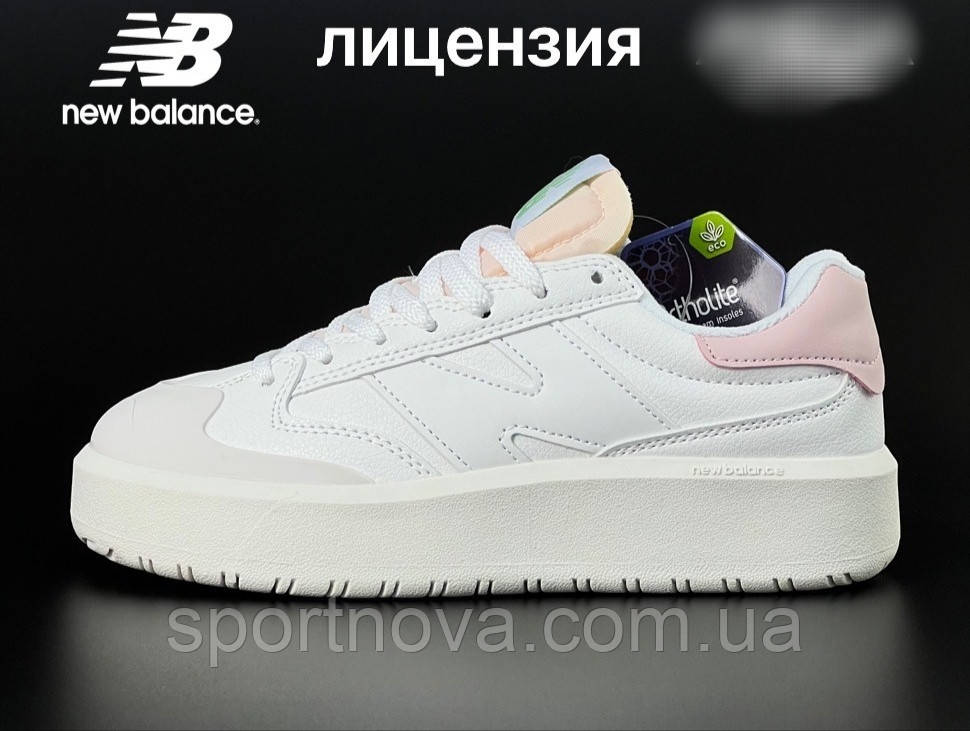 Жіночі кросівки демісезонні New Balance CT302 шкіра білі з рожевим р 36-40