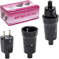 Від 10 шт. Вилка-розетка (тато-мама) на шнур 101-104 купити дешево оптом в інтернет-магазині