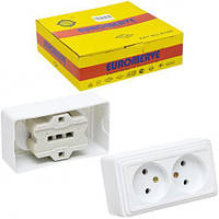 Від 4 шт. Розетка накладна подвійна 08 купити дешево оптом в інтернет-магазині