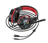 Ігрові геймерські навушники HOCO Gaming W104 із мікрофоном червоні, фото 2