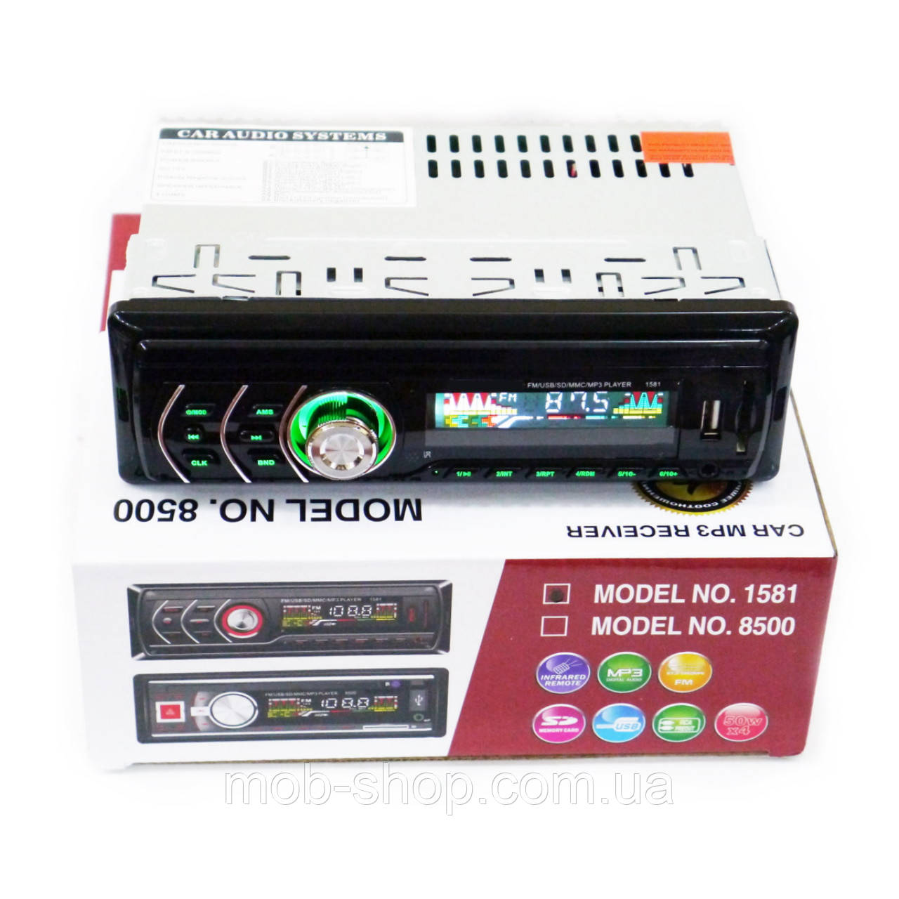 1 din Автомагнітола 1591 RGB USB 1 дін магнітола з підсвічуванням у Ланос ваз, фото 1