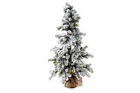 Декоративная заснеженная елка для новогоднего декора в джутовом мешочке 125 см
