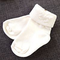 Носочки для новорожденных 0-3 месяца 8-10рр Белые носочки для новорожденных Детские носки праздничные белые