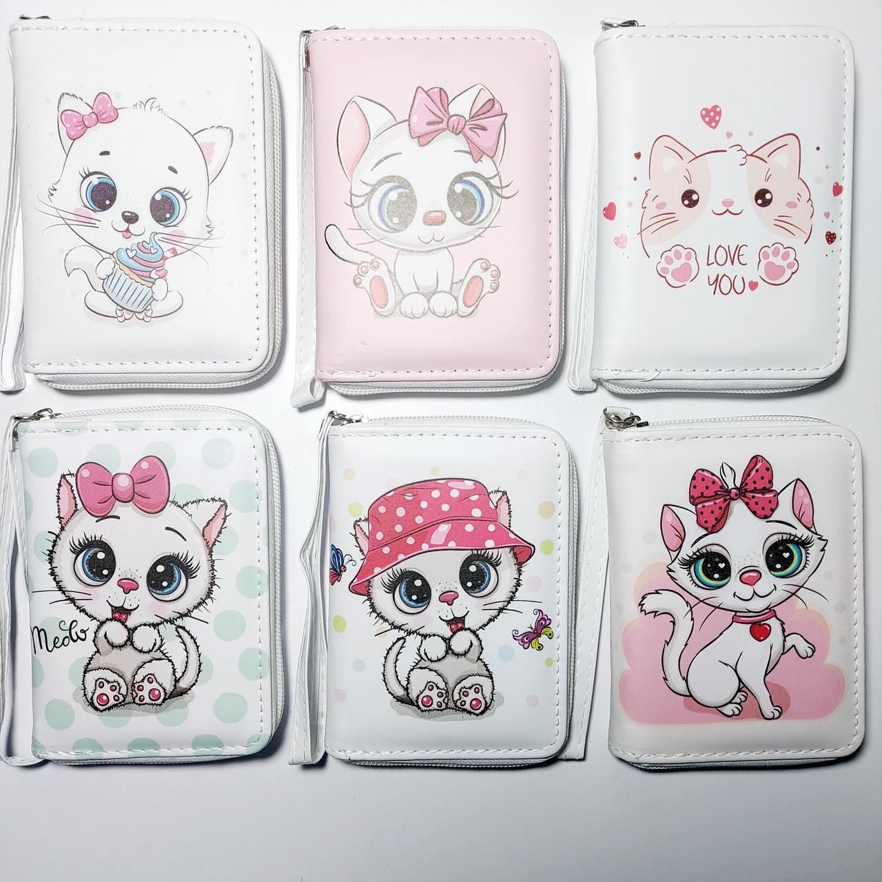 Гаманець дитячий для дівчинки кошенята з відділенням для монет, фото 1