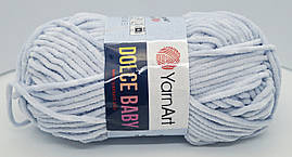 Нитки пряжа для в'язання велюрова плюшева DOLCE BABY YarnArt Дольче Бебі  № 776 - світлий сірий (упаковка)