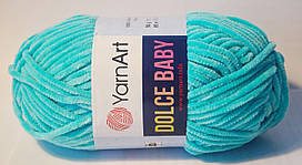 Нитки пряжа для в'язання велюрова плюшева DOLCE BABY YarnArt Дольче Бебі Ярнарт № 746 - бирюза (упаковка)