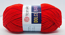 Нитки пряжа для в'язання велюрова плюшева DOLCE BABY YarnArt Дольче Бебі Ярнарт № 748 - червоний