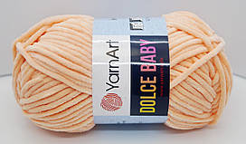 Нитки пряжа для в'язання велюрова плюшева DOLCE BABY YarnArt Дольче Бебі Ярнарт № 773 - абрикос